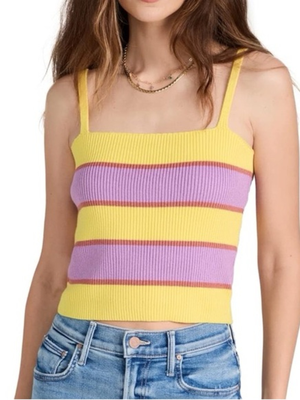 MOTHER The Tube Tank in Yellow Size Small